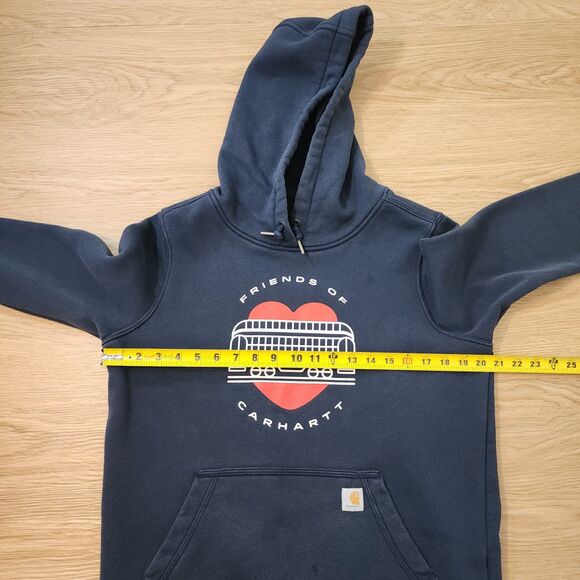 Carhartt Womens Hoodie Sweatshirt Medium Blue Pullover Heavyweight Relaxed - Picture 5 of 13